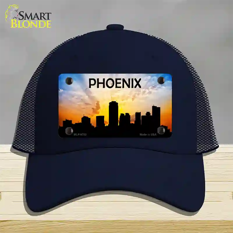 Phoenix Silhouette Novelty License Plate Hat Mesh / Navy