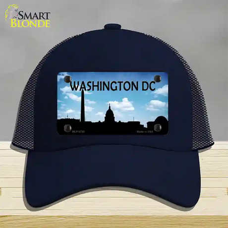 Washington DC Silhouette Novelty License Plate Hat Mesh / Navy