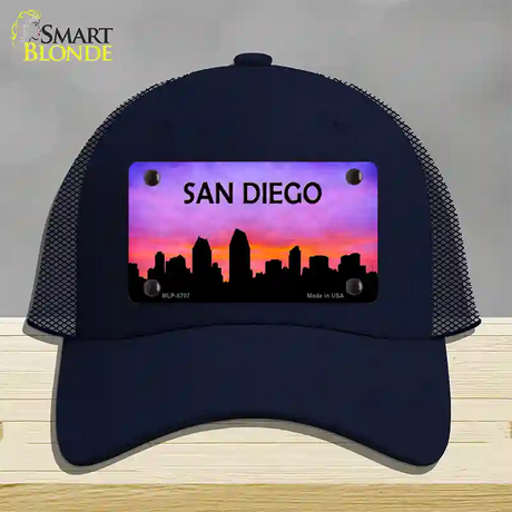 San Diego Silhouette Novelty License Plate Hat Mesh / Navy