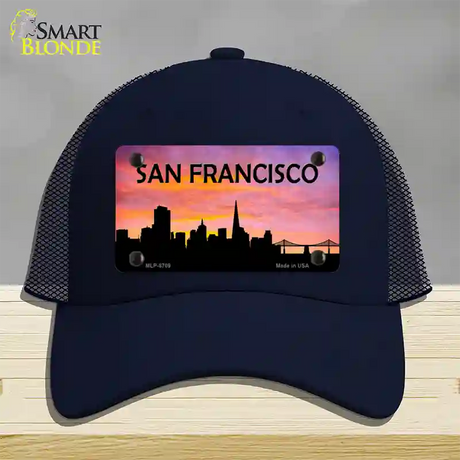 San Francisco Silhouette Novelty License Plate Hat Mesh / Navy