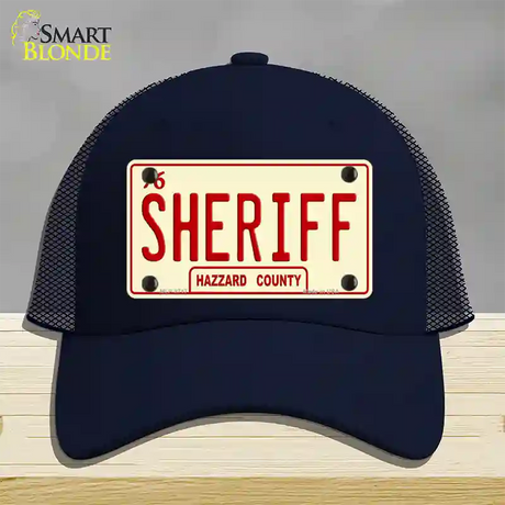 Sheriff Novelty License Plate Hat Mesh / Navy