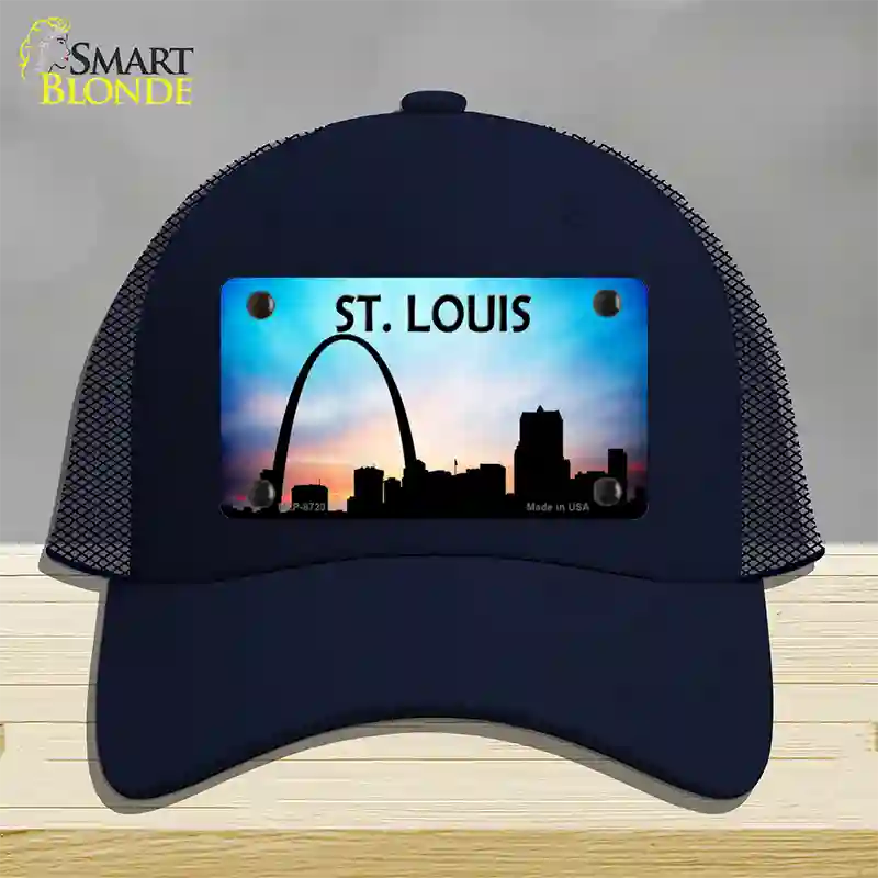 St Louis Silhouette Novelty License Plate Hat Mesh / Navy