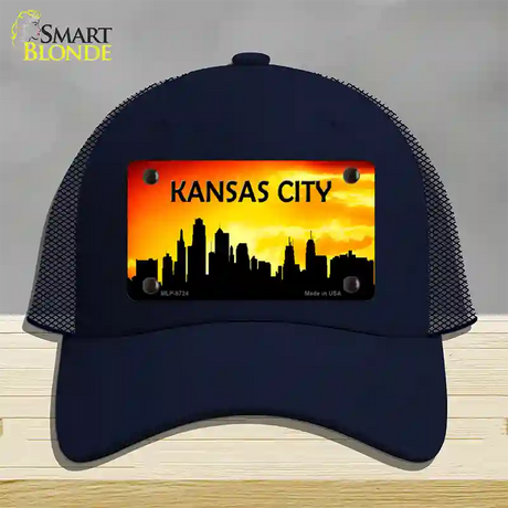 Kansas City Silhouette Novelty License Plate Hat Mesh / Navy