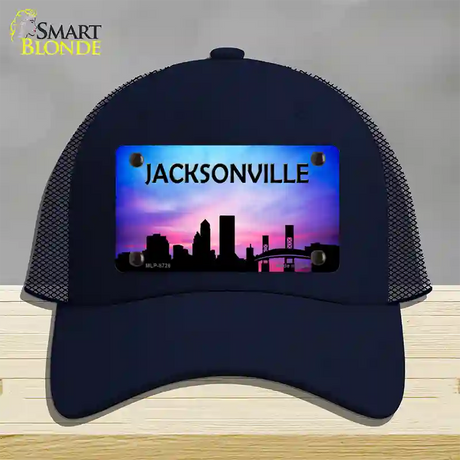 Jacksonville Silhouette Novelty License Plate Hat Mesh / Navy