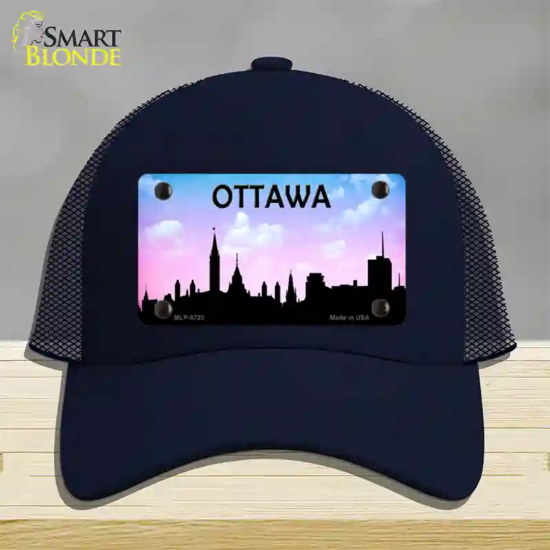 Ottawa Silhouette Novelty License Plate Hat Mesh / Navy