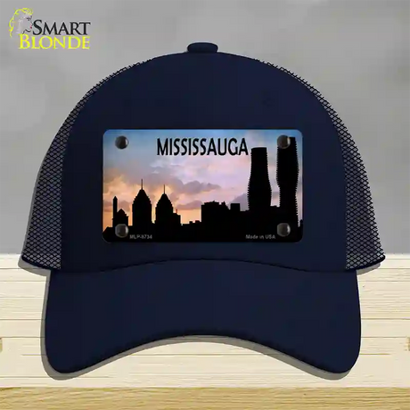 Mississauga Silhouette Novelty License Plate Hat Mesh / Navy