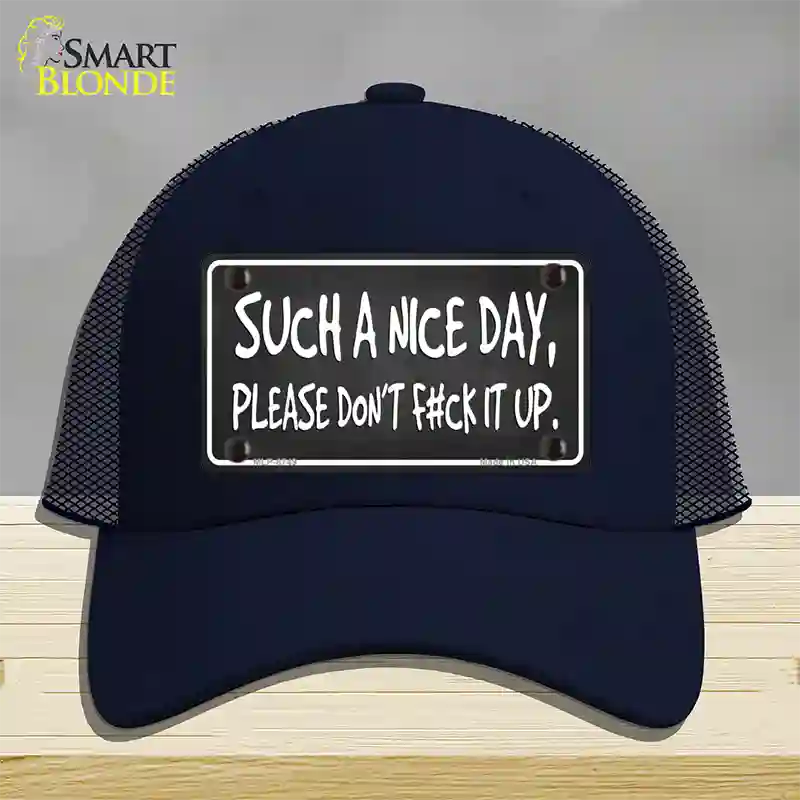 Such A Nice Day Novelty License Plate Hat Mesh / Navy