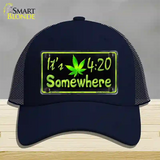 Its 4:20 Novelty License Plate Hat Mesh / Navy