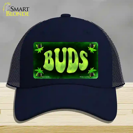 Buds Novelty License Plate Hat Mesh / Navy