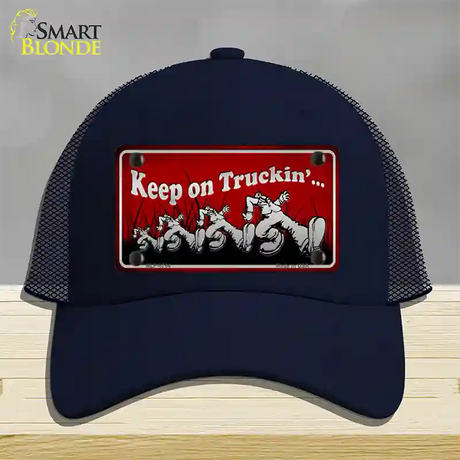 Keep On Trucking Novelty License Plate Hat Mesh / Navy