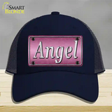 Angel Pink Novelty License Plate Hat Mesh / Navy