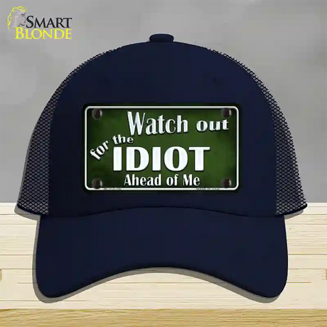 Watch Out Ahead Of Me Novelty License Plate Hat Mesh / Navy