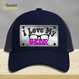 I Love My Geek Novelty License Plate Hat Mesh / Navy