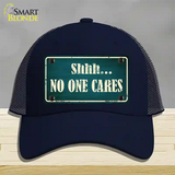 No One Cares Novelty License Plate Hat Mesh / Navy