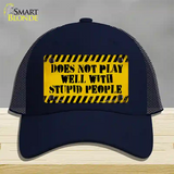 Does Not Play Well Novelty License Plate Hat Mesh / Navy