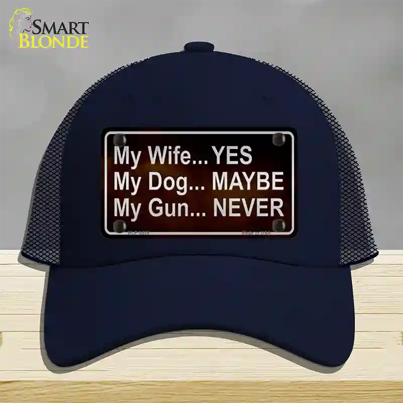 My Gun Novelty License Plate Hat Mesh / Navy