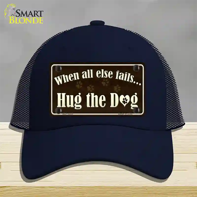 Hug The Dog Novelty License Plate Hat Mesh / Navy