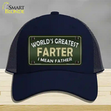 Greatest Farter Novelty License Plate Hat Mesh / Navy