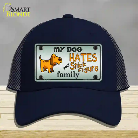 My Dog Hates Novelty License Plate Hat Mesh / Navy