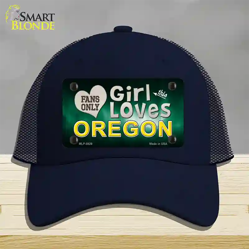 This Girl Loves Oregon Novelty License Plate Hat Mesh / Navy