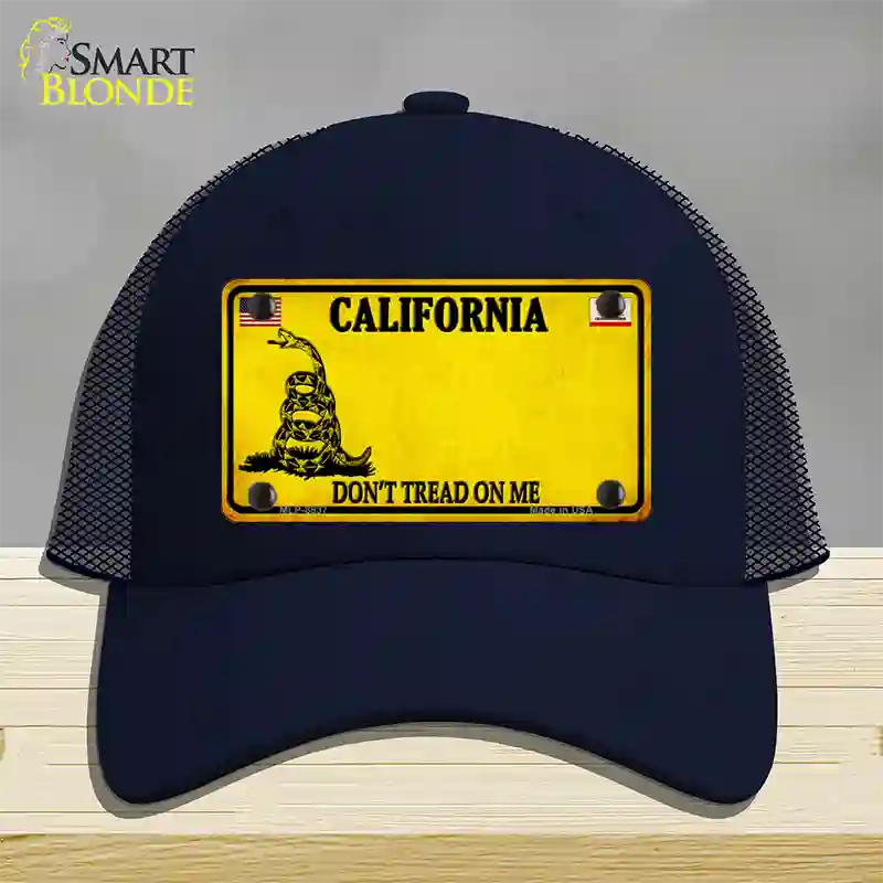 California Dont Tread On Me Novelty License Plate Hat Mesh / Navy