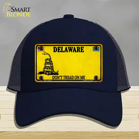 Delaware Dont Tread On Me Novelty License Plate Hat Mesh / Navy