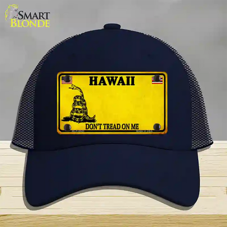 Hawaii Dont Tread On Me Novelty License Plate Hat Mesh / Navy