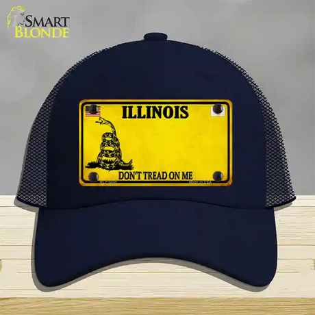 Illinois Dont Tread On Me Novelty License Plate Hat Mesh / Navy