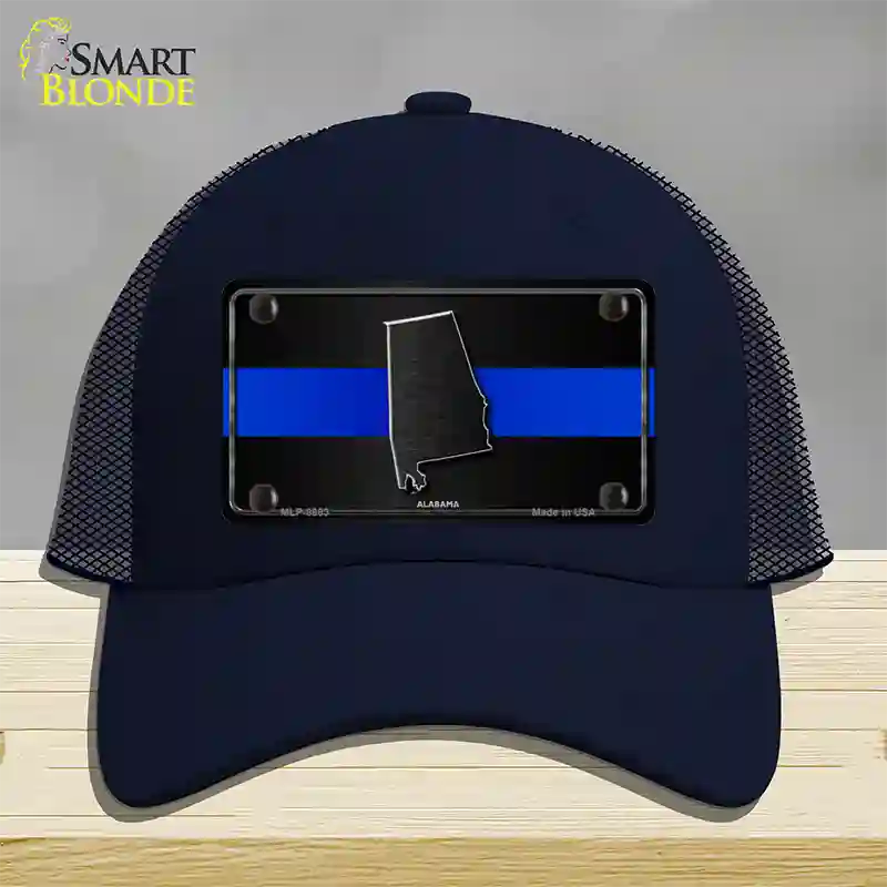 Alabama Thin Blue Line Novelty License Plate Hat Mesh / Navy