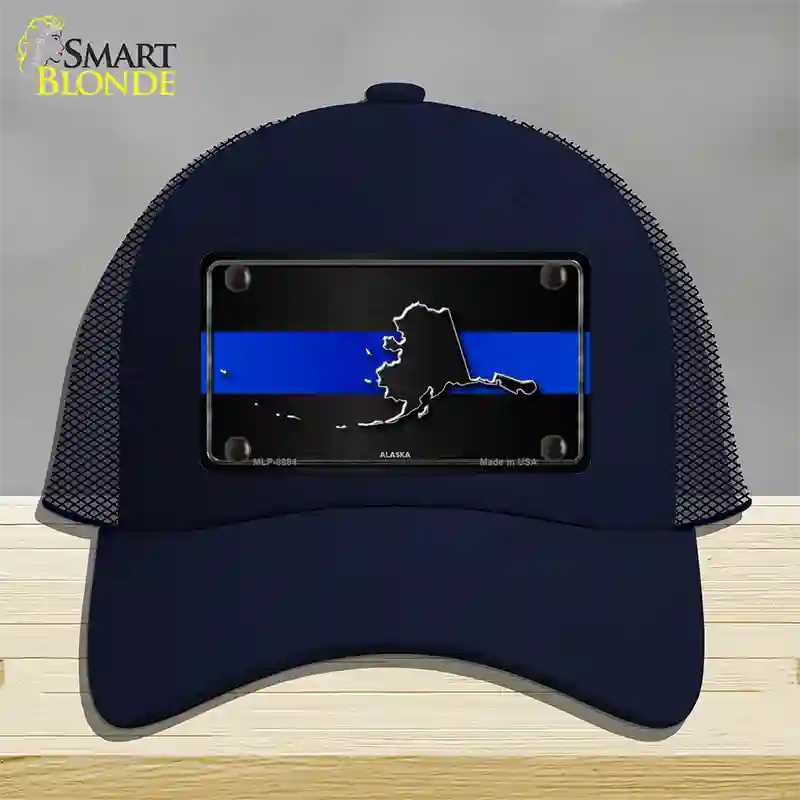 Alaska Thin Blue Line Novelty License Plate Hat Mesh / Navy