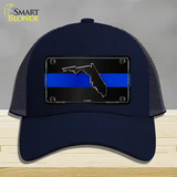 Florida Thin Blue Line Novelty License Plate Hat Mesh / Navy