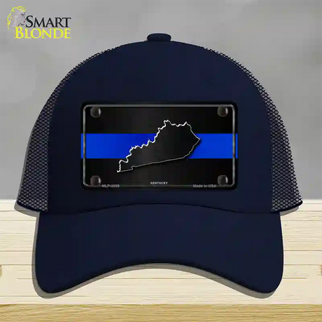 Kentucky Thin Blue Line Novelty License Plate Hat Mesh / Navy