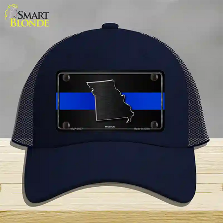 Missouri Thin Blue Line Novelty License Plate Hat Mesh / Navy