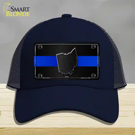 Ohio Thin Blue Line Novelty License Plate Hat Mesh / Navy