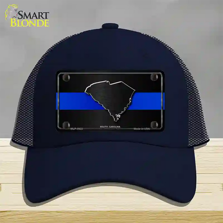 South Carolina Thin Blue Line Novelty License Plate Hat Mesh / Navy