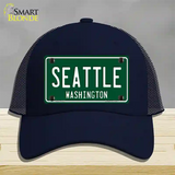 Seattle Washington Green Novelty License Plate Hat Mesh / Navy