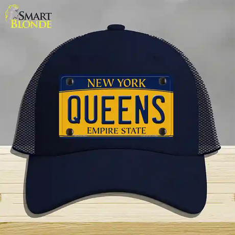 Queens New York Novelty License Plate Hat Mesh / Navy