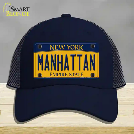 Manhattan New York Novelty License Plate Hat Mesh / Navy