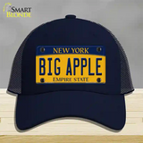 Big Apple Yellow New York Novelty License Plate Hat Mesh / Navy