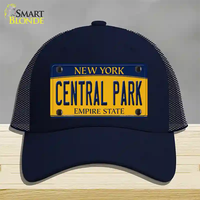 Central Park Yellow New York Novelty License Plate Hat Mesh / Navy