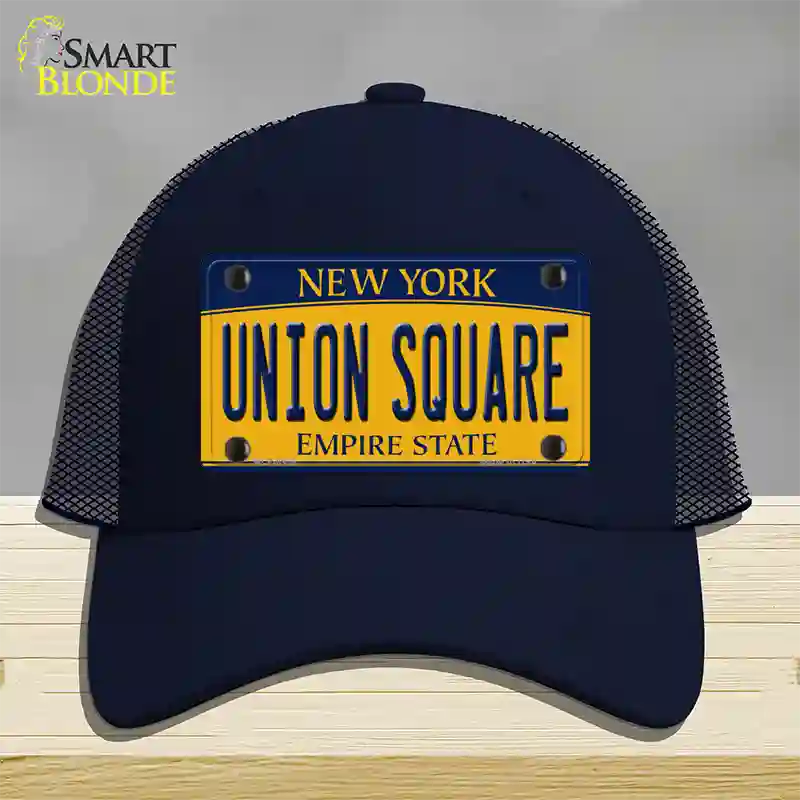 Union Square New York Novelty License Plate Hat Mesh / Navy