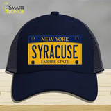 Syracuse New York Novelty License Plate Hat Mesh / Navy