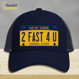 2 Fast 4 You New York Novelty License Plate Hat Mesh / Navy