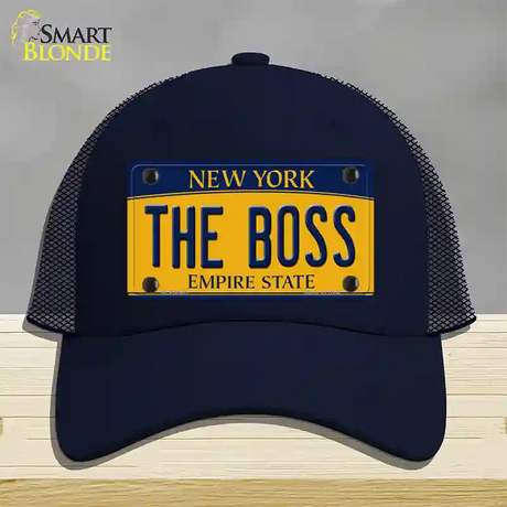 The Boss New York Novelty License Plate Hat Mesh / Navy