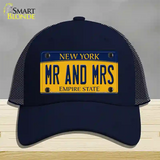 Mr and Mrs New York Novelty License Plate Hat Mesh / Navy