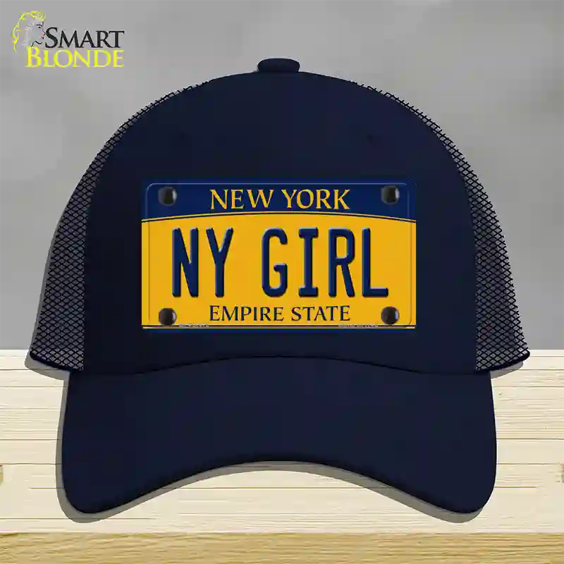 NY Girl New York Novelty License Plate Hat Mesh / Navy