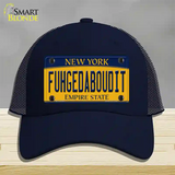 Fuhgedaboudit New York Novelty License Plate Hat Mesh / Navy