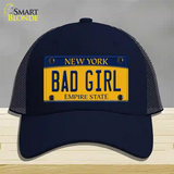 Bad Girl New York Novelty License Plate Hat Mesh / Navy