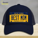 Best Mom New York Novelty License Plate Hat Mesh / Navy