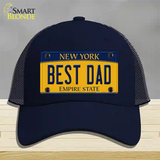 Best Dad New York Novelty License Plate Hat Mesh / Navy